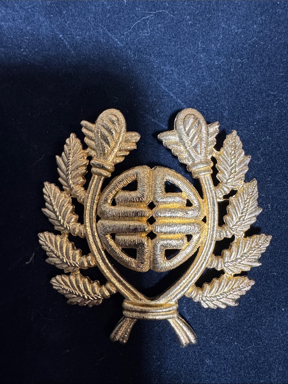 Givenchy Gold Leaf Emblem Brooch